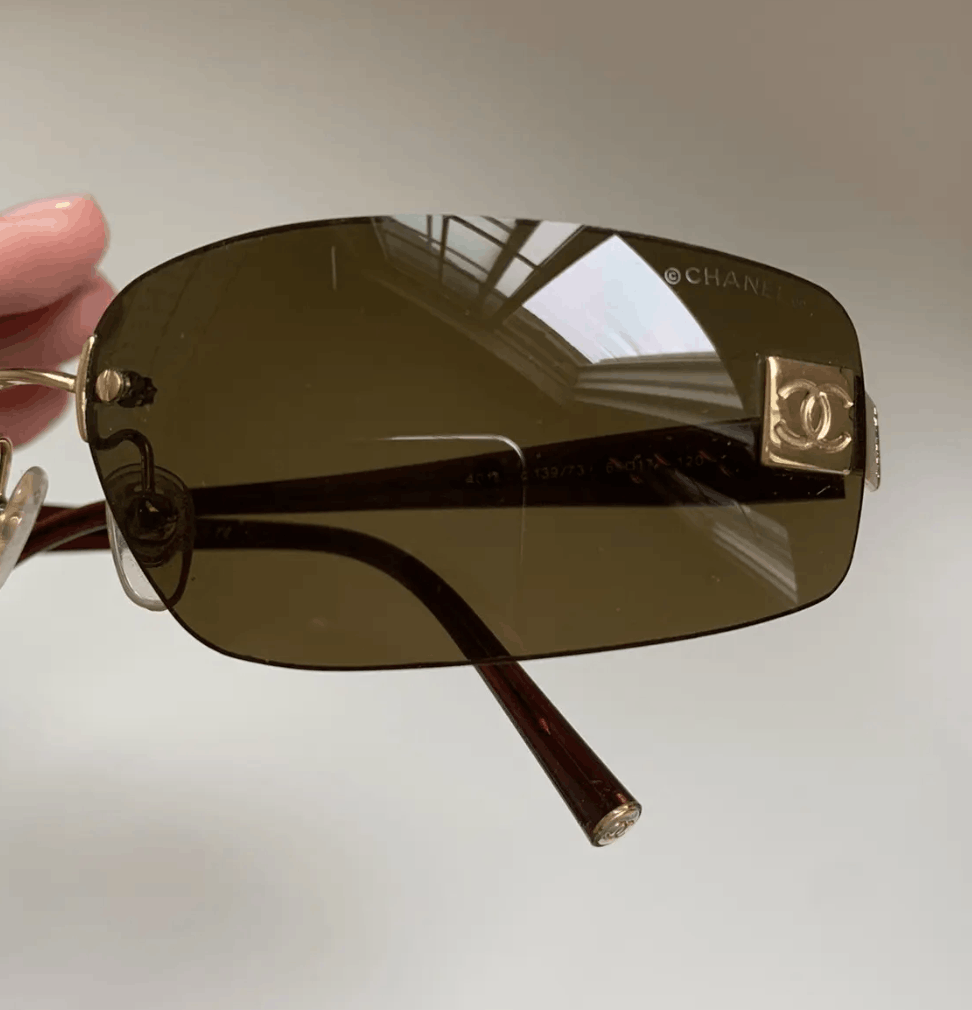Chanel Chanel Sunglasses 4018 Rhinestone CC 4017 Rimless Vintage Size ONE SIZE - 4 Thumbnail
