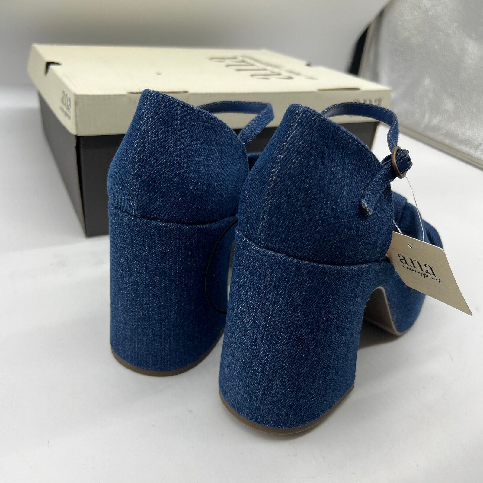 Other a.n.a Womens Holland Heeled Sandals Denim Platform Size US 9.5 / IT 39.5 - 13 Thumbnail