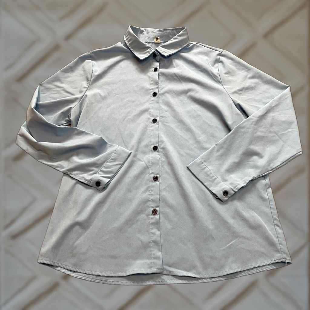 J Brand Chinese Brand Shirt Wopmens XL Light Blue Button Up Blouse Collared Long Sleeve Solid Size XL / US 12-14 / IT 48-50 - 1 Thumbnail