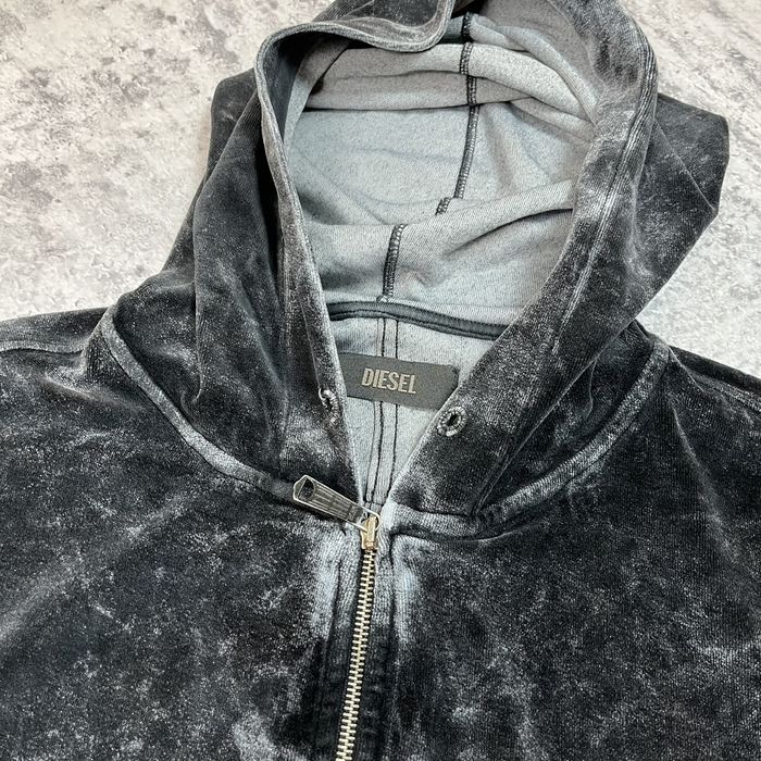 Diesel Diesel Frosted Velour Boxy Fit Zip Hoodie Grey Vintage 😍 | Grailed