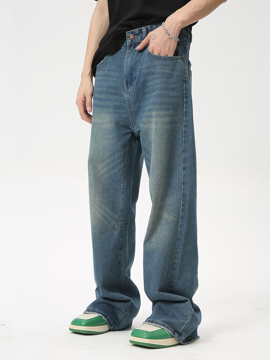 Japanese Brand Retro loose straight leg wide leg jeans Size US 32 / EU 48 - 2 Thumbnail