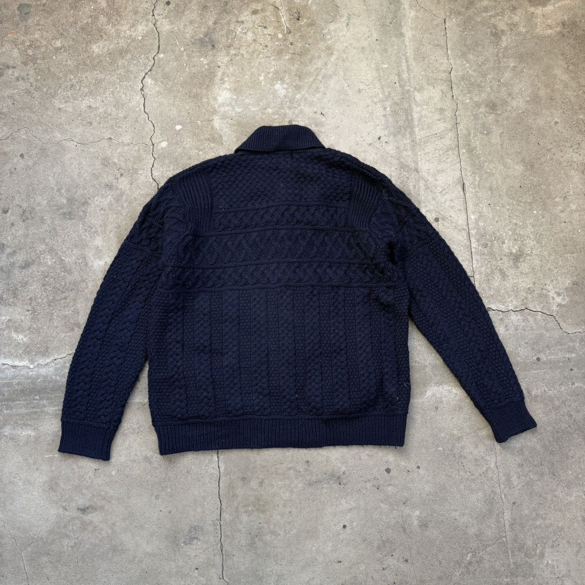 Aran Crafts 90s Chunky Grey Knit Irish Wool Fisherman Sweater Size US XXL / EU 58 / 5 - 4 Thumbnail