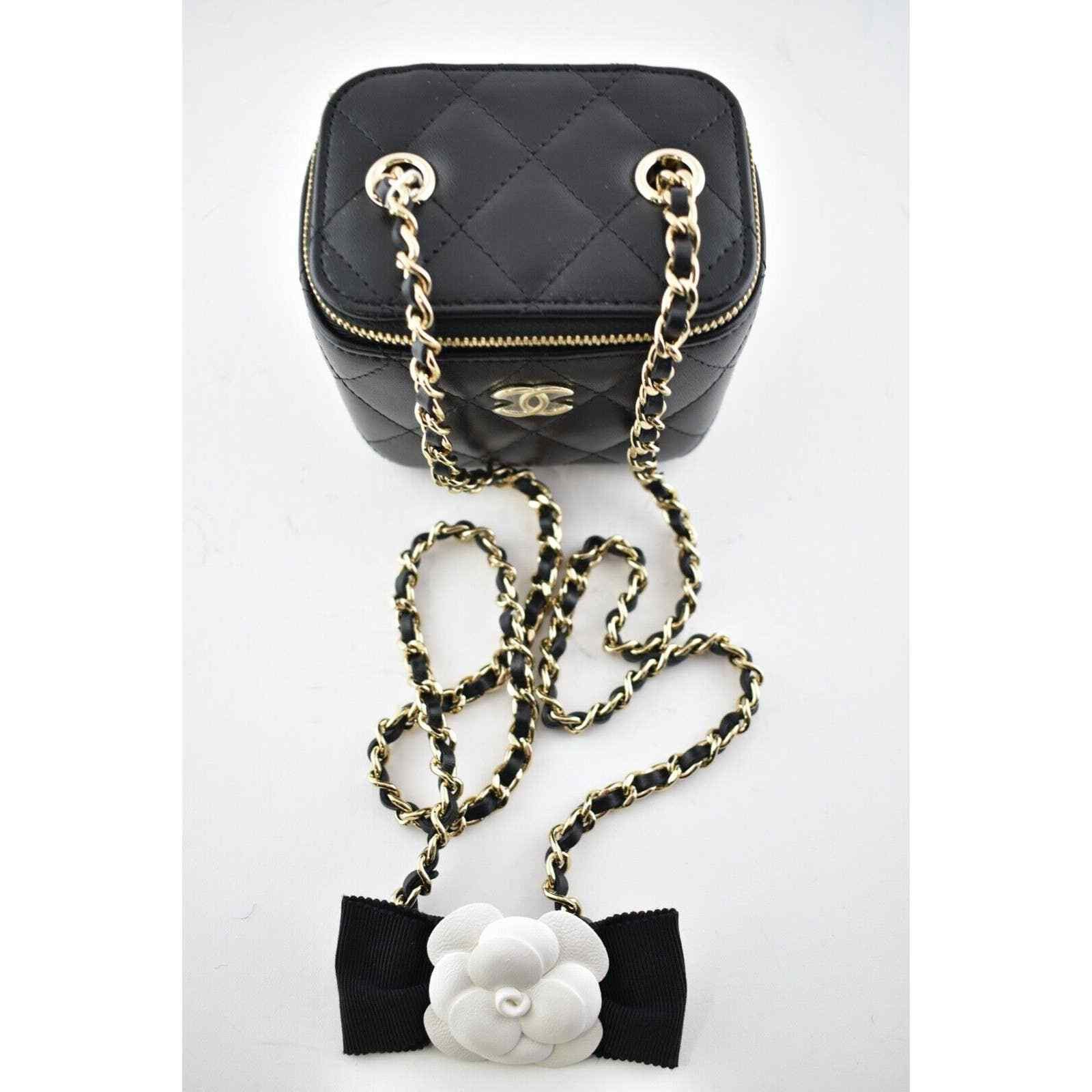 Chanel Chanel Mini Black Camellia Classic Gold Crossbody Bag Size ONE SIZE - 5 Thumbnail