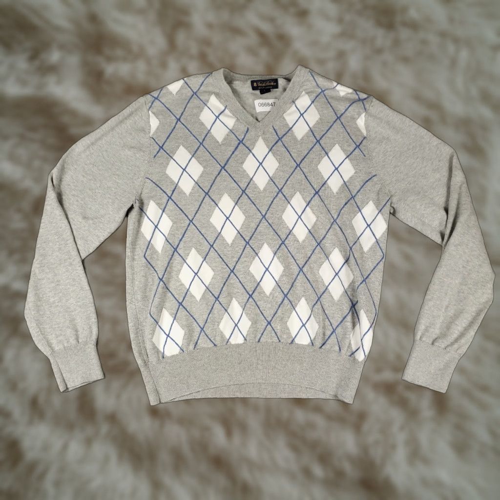 Brooks Brothers Brooks Brothers Sweater Mens Large Gray Supima Cotton Pullover Sweatshirt Size US L / EU 52-54 / 3 - 1 Thumbnail