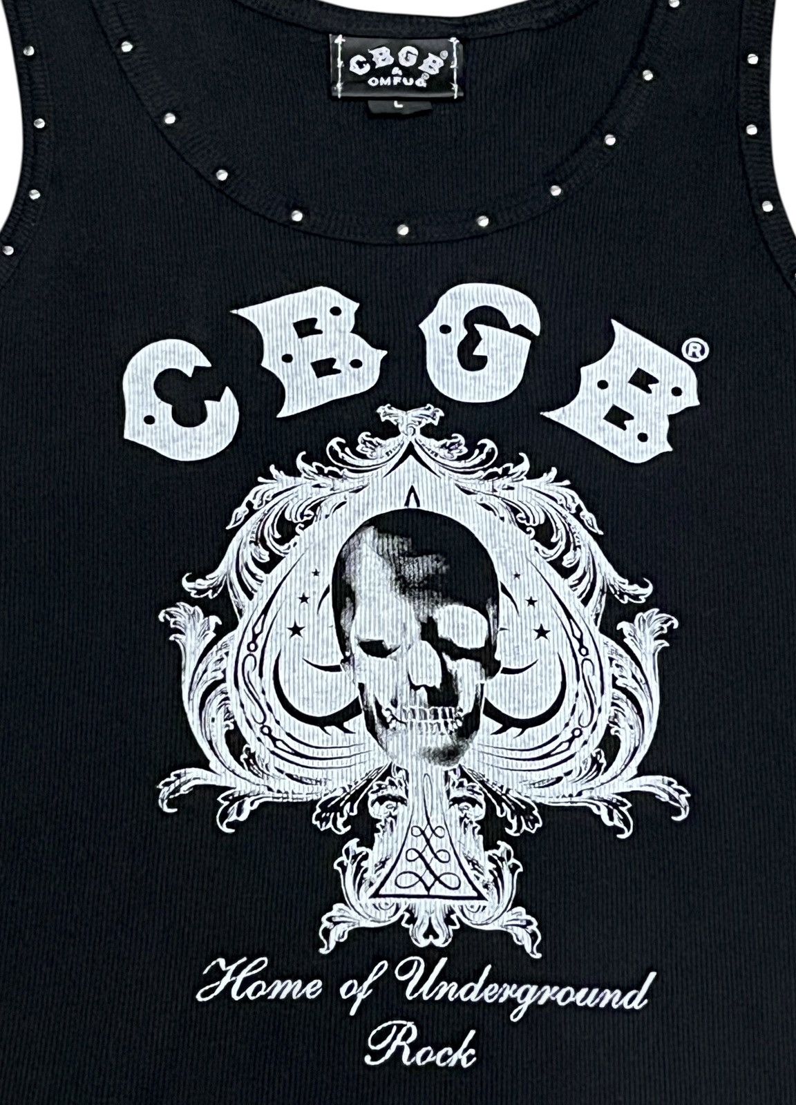 Vintage 💀Vintage CBGB OMFUG HOME OF UNDERGROUND ROCK Skull Tank Top Size M / US 6-8 / IT 42-44 - 5 Thumbnail