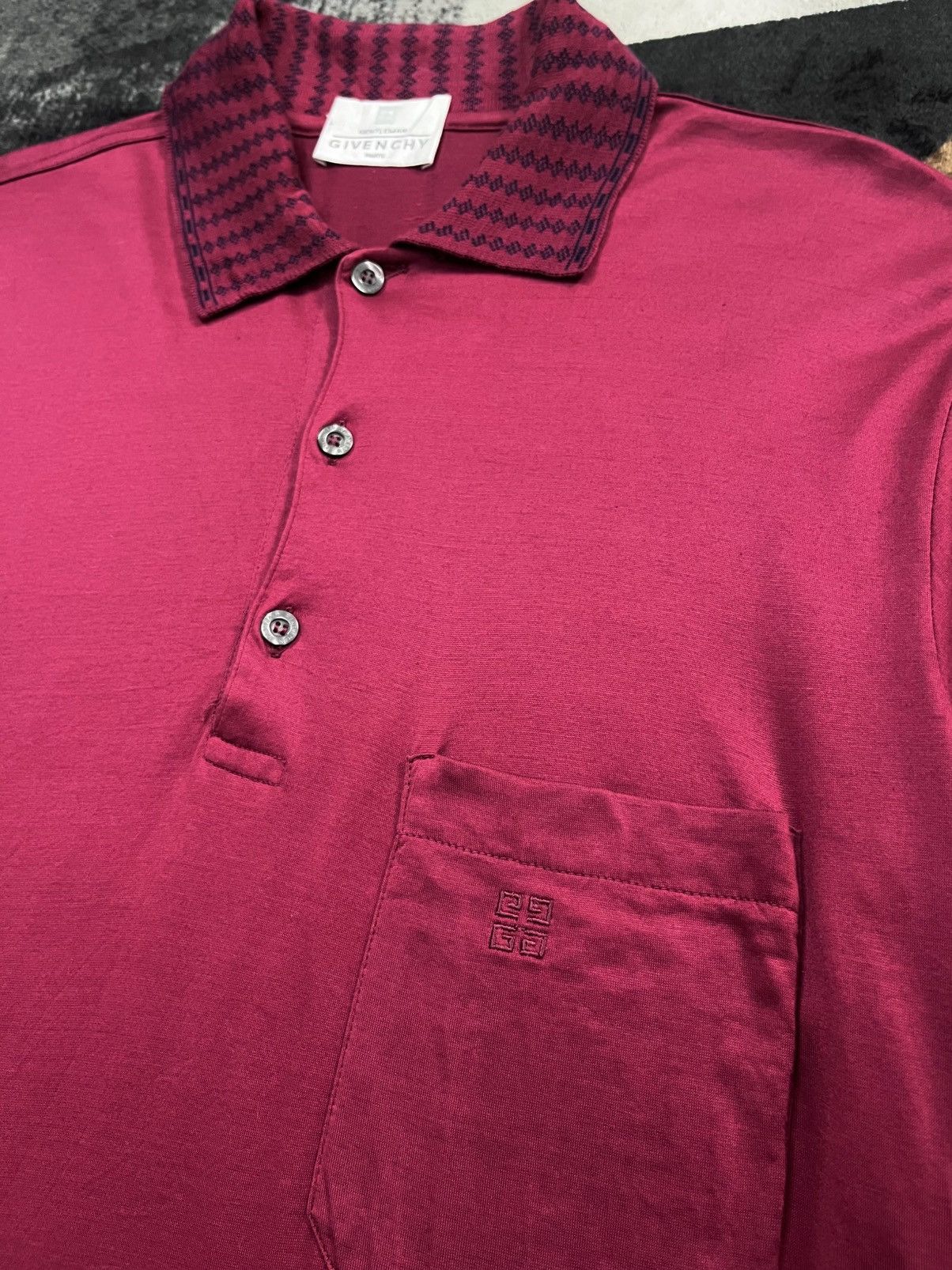 Givenchy Vintage 90s Givenchy Gentleman Maroon Polo Shirts Longsleeve Size US M / EU 48-50 / 2 - 4 Thumbnail