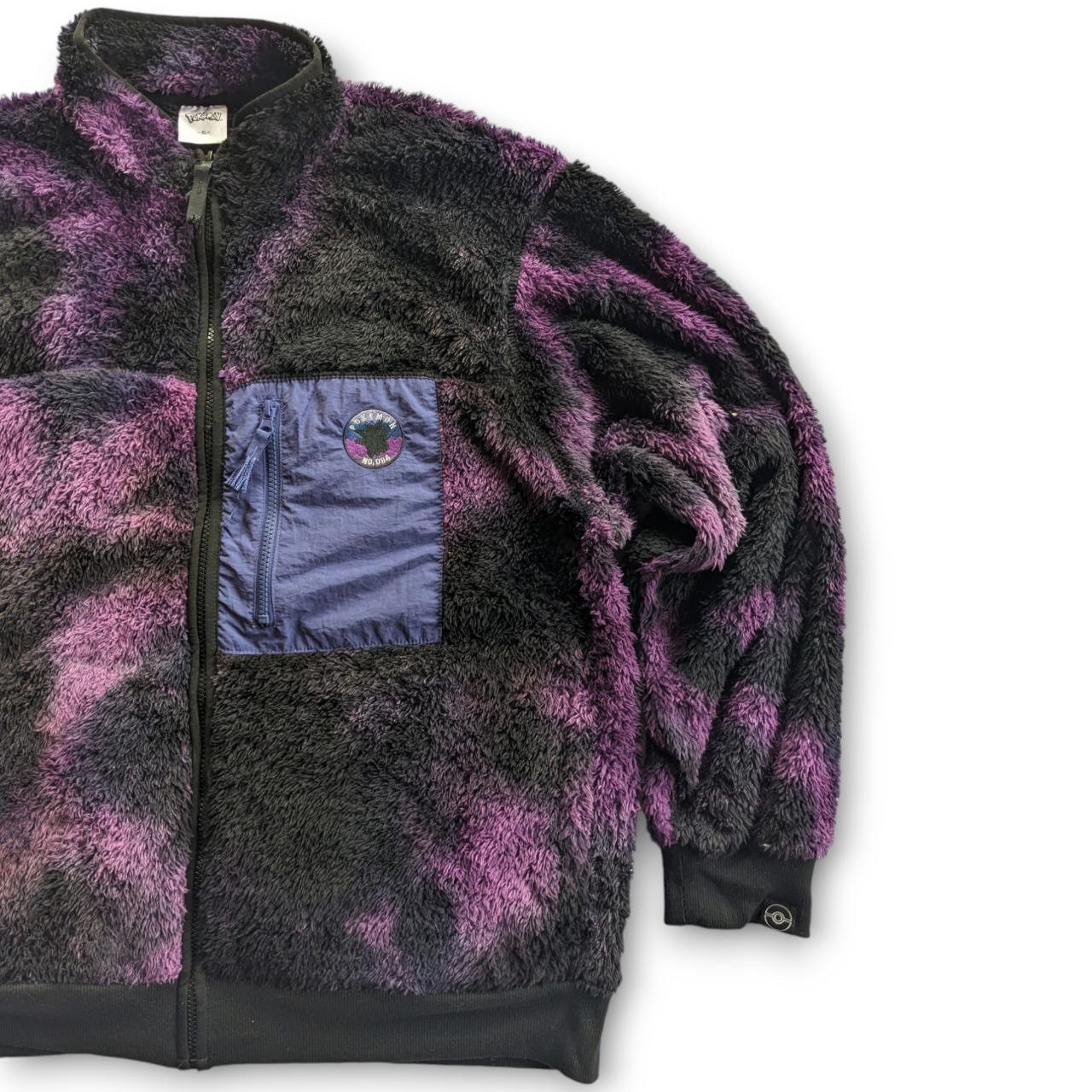 Image of Avant Garde x Pokemon Sherpa Two Tones Fleece Jacket No 094 in Black/Purple, Men's (Size XL)