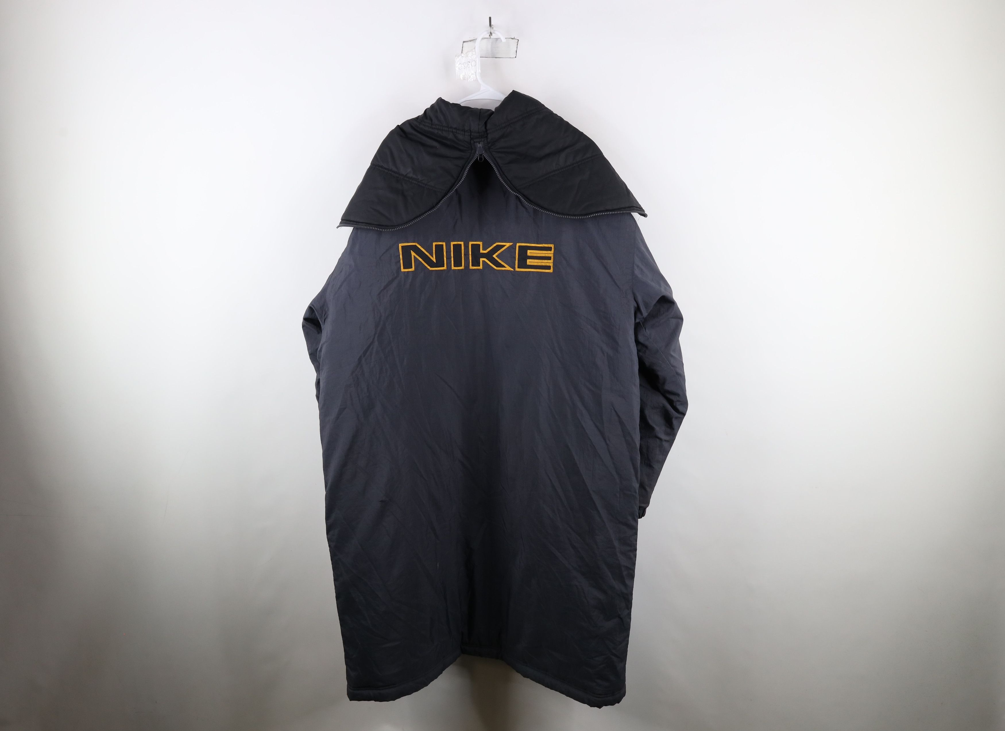 Nike × Vintage Vintage 90s Nike Swoosh Cape Hooded Full Length Parka Jacket Size US L / EU 52-54 / 3 - 15 Thumbnail