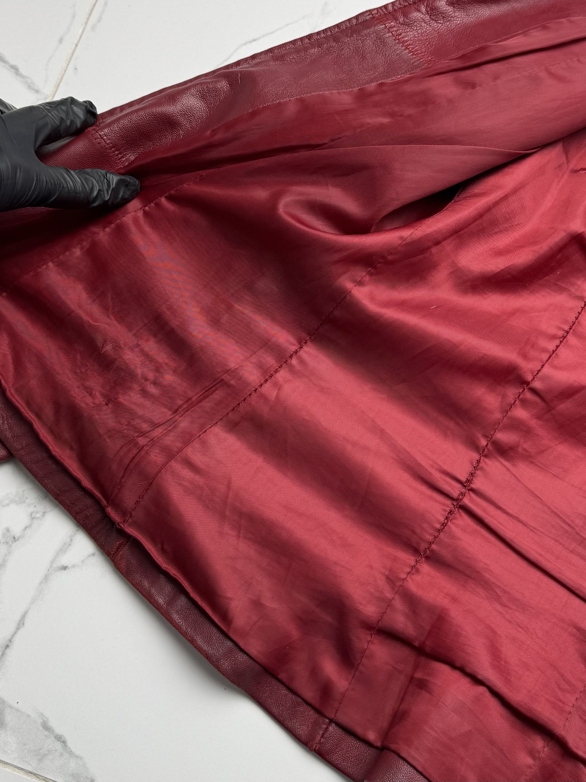 Vintage Y2K Red Leather Jacket Womens Slim Fit Zip Up Biker Style Size S / US 4 / IT 40 - 8 Thumbnail