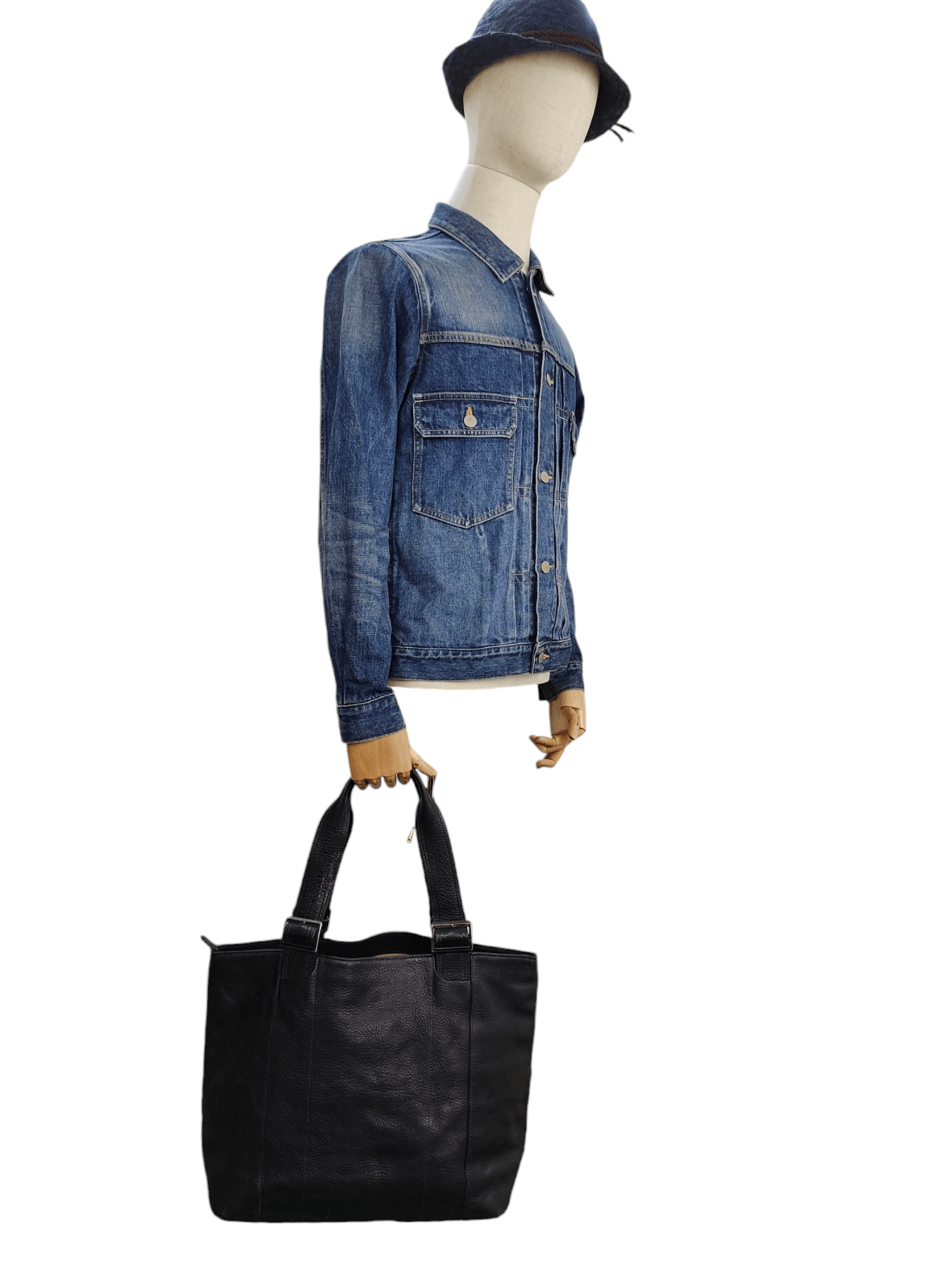 Genuine Leather Vintage Wogna Kagawa Japan Patina Olive Leather Tote Bag Size ONE SIZE - 3 Thumbnail