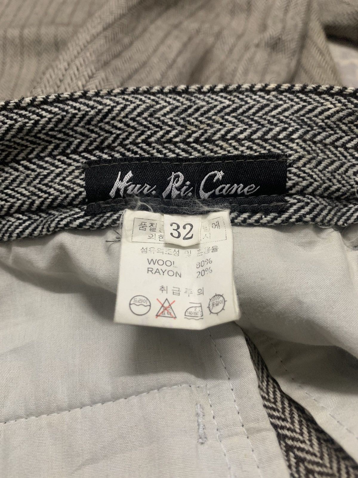 Japanese Brand Vintage 70s Striped Wide-Leg Wool Trousers Flap Pockets Size US 32 / EU 48 - 11 Thumbnail