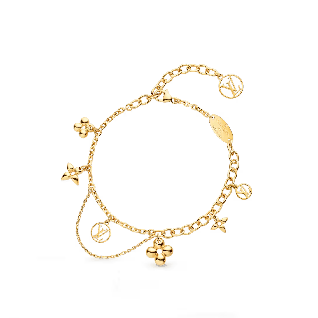 LOUIS VUITTON BRACELET CHAIN MONOGRAM SILVER LV LOGO M64858