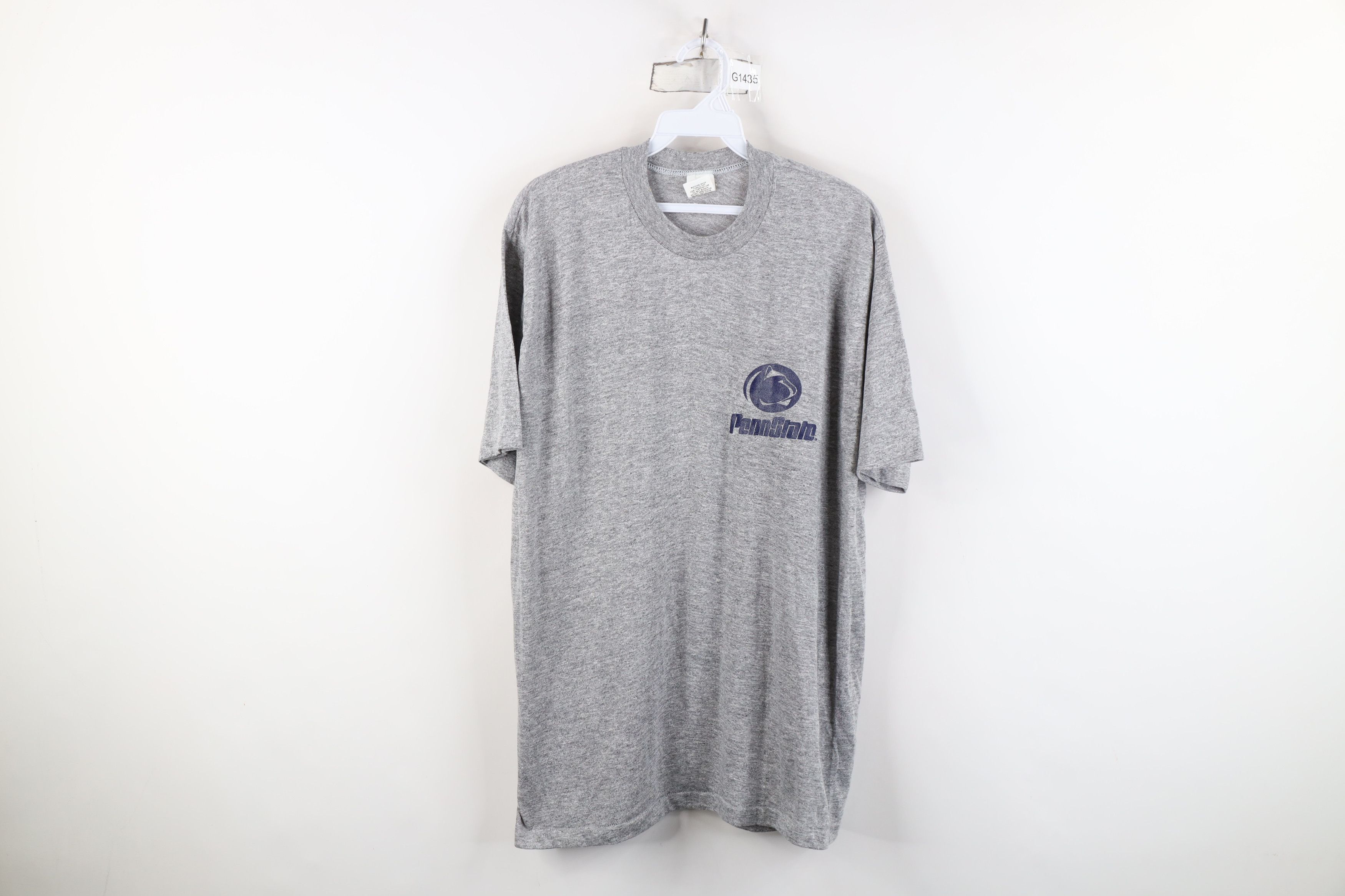 Vintage Vintage 70s Spell Out Penn State University T-Shirt Gray USA Size US L / EU 52-54 / 3 - 1 Thumbnail