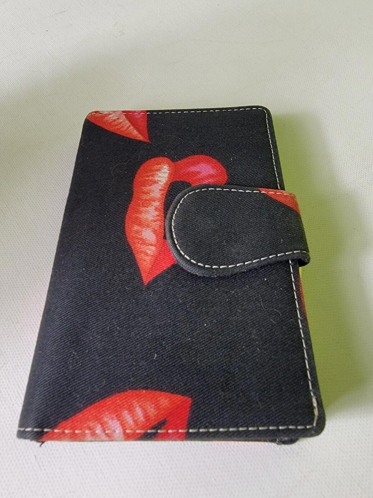 The Unbranded Brand Womens Wallet Lips Mouth All Over Clutch Hand Purse Black Size ONE SIZE - 4 Thumbnail