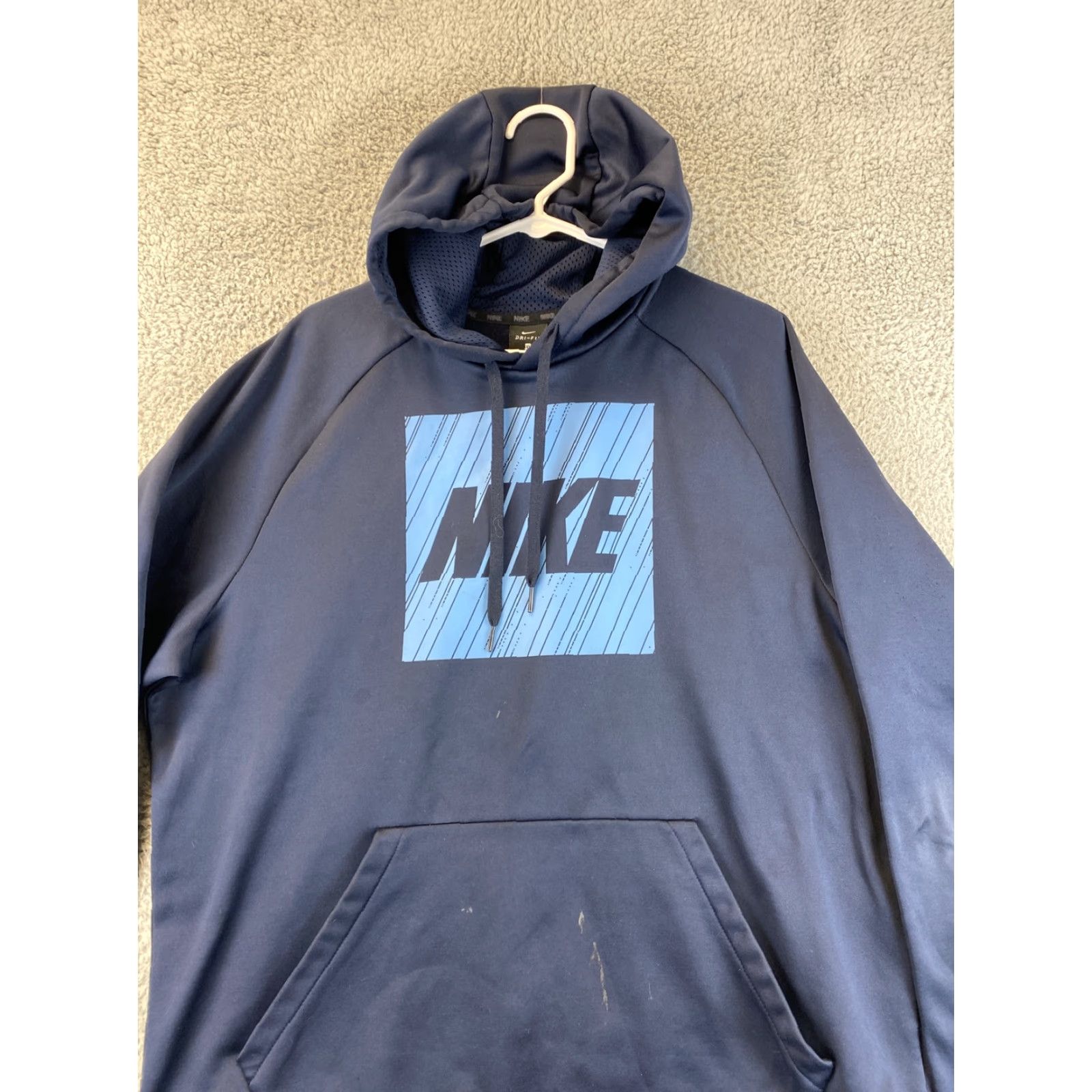 Nike Nike Dri-Fit Pullover Hoodie Sweatshirt Men XL Navy Blue 65-15 Kangaroo Pocket Hooded Zip? Size US XL / EU 56 / 4 - 2 Thumbnail