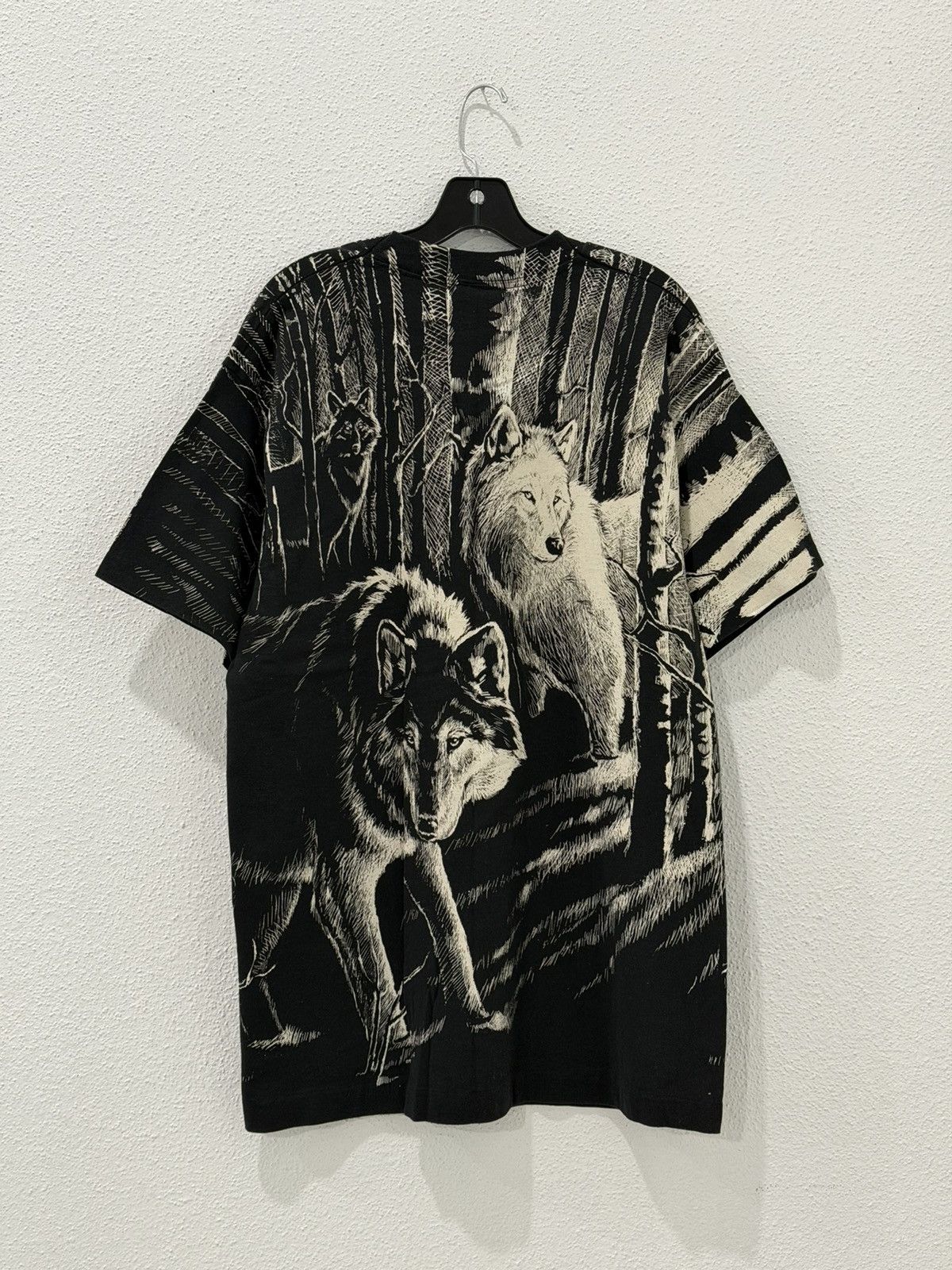 Fruit Of The Loom Vintage 90s Wolves AOP Wolf Pack 1992 Harlequin Lrg USA FOTL Size US L / EU 52-54 / 3 - 4 Thumbnail