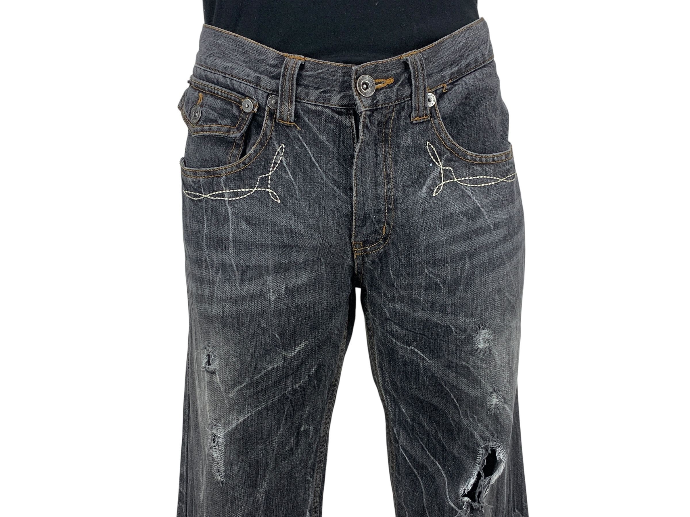 Other Antfui Denim Jeans Twisted Seam Bondage Goth Pants Size US 30 / EU 46 - 3 Thumbnail