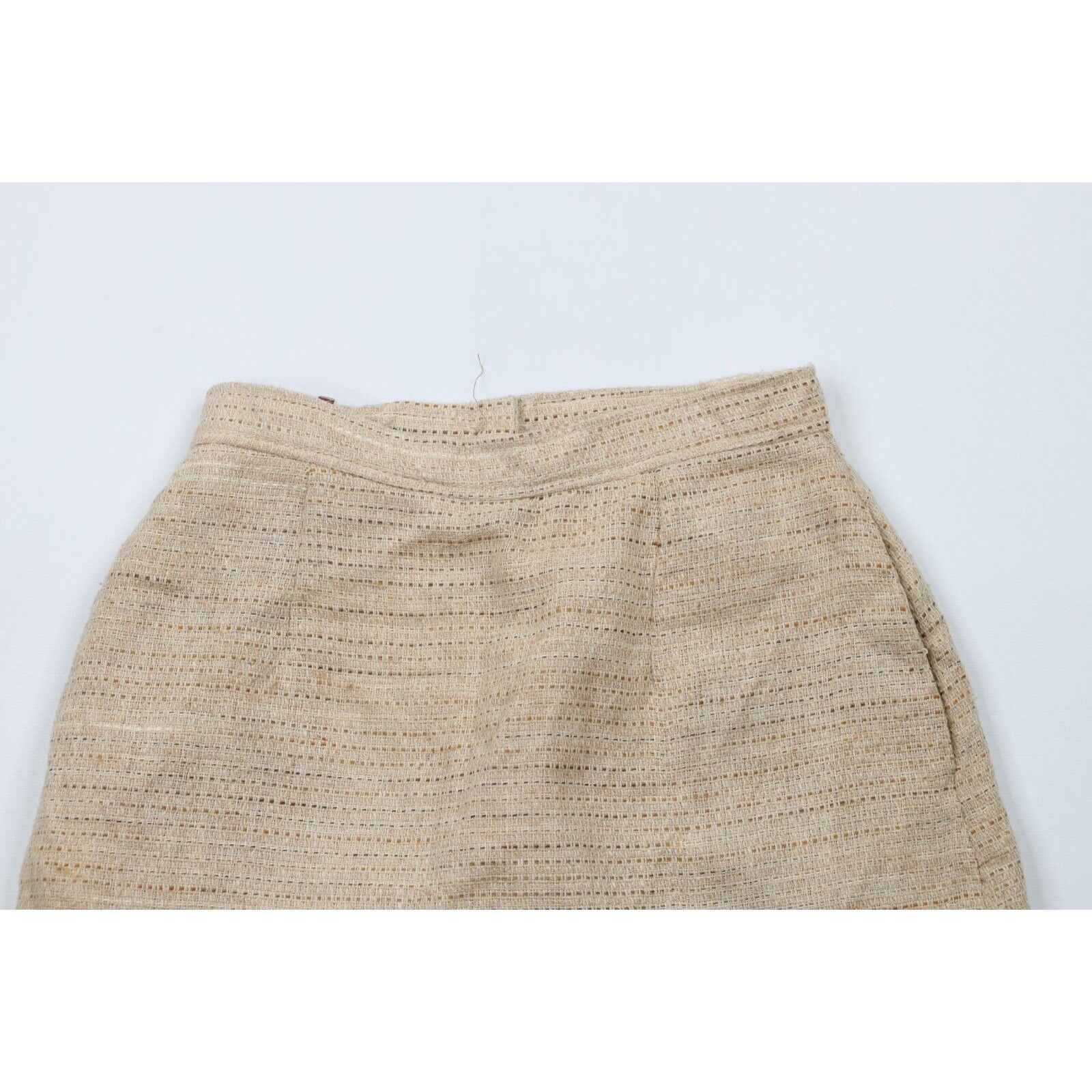 Vintage Vintage 70s Rockabilly Distressed Silk Blend Tweed Skirt Size 30" / US 8 / IT 44 - 2 Thumbnail