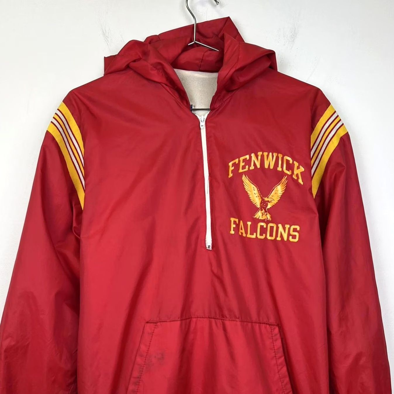 Champion VINTAGE Fenwick Falcons Jacket Pullover Red Yellow Men M Size US M / EU 48-50 / 2 - 4 Thumbnail