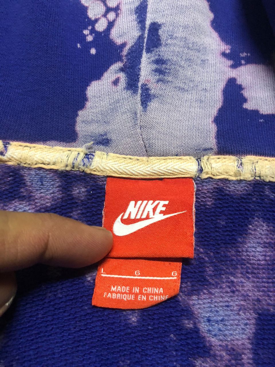 Nike Crazy Nike Cropped Heavily Distressed Bleach Zipper Hoodie Size L / US 10 / IT 46 - 18 Thumbnail