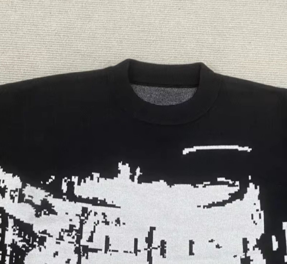 Other Retro Y2K Cover Eyes Face Jacquard Pullover Knit Sweater Size US M / EU 48-50 / 2 - 4 Thumbnail