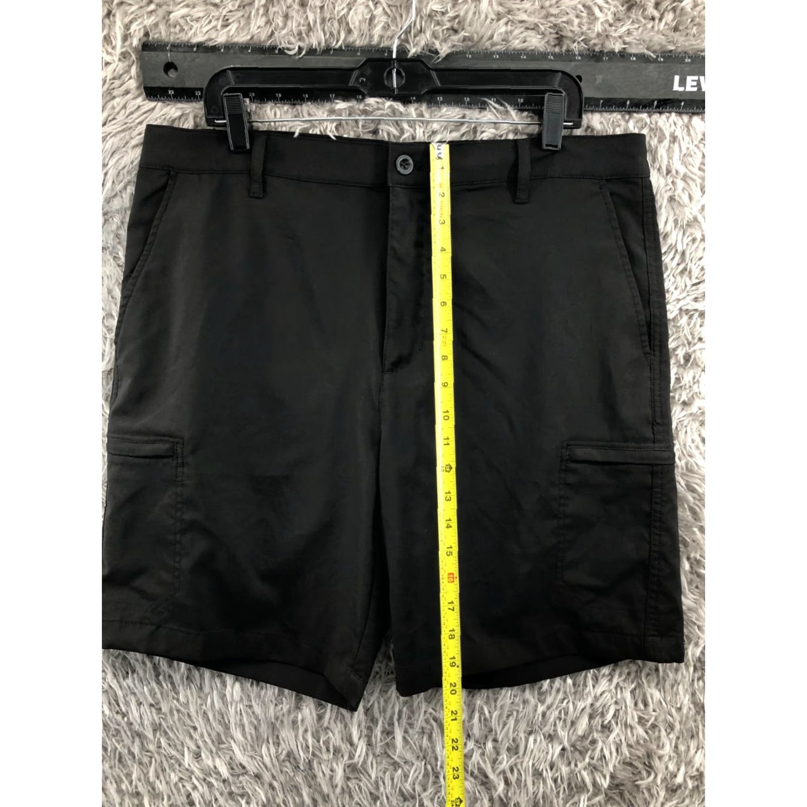 Chaps Chaps Bermuda Shorts Mens Size 36 Dark Wash Black Logo 5-Pocket Front Flat Front Regular Rise Mid 9in Inseam Cotton Blend Size US 36 / EU 52 - 3 Thumbnail