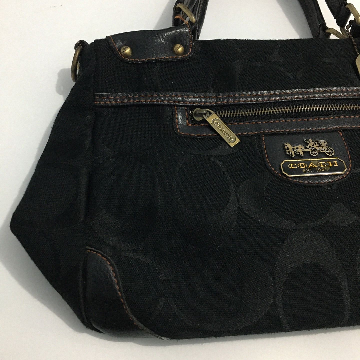 Coach Coach Poppy Canvas Leather Monogram Handbag Size ONE SIZE - 6 Thumbnail