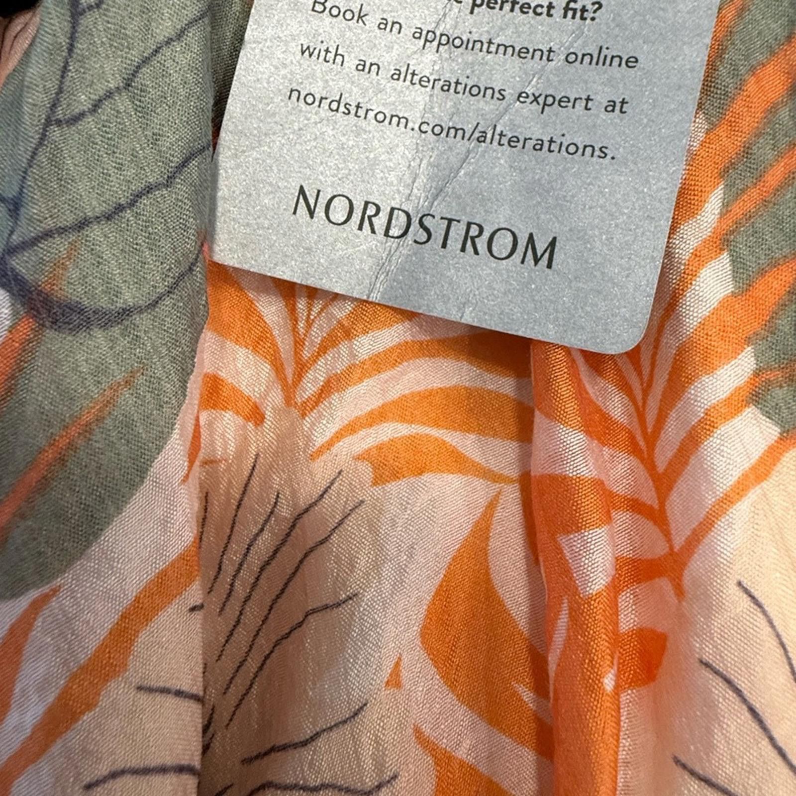 Luchiano Visconti Lush tropical green orange strapless midi dress SZ XS Size XS / US 0-2 / IT 36-38 - 8 Thumbnail