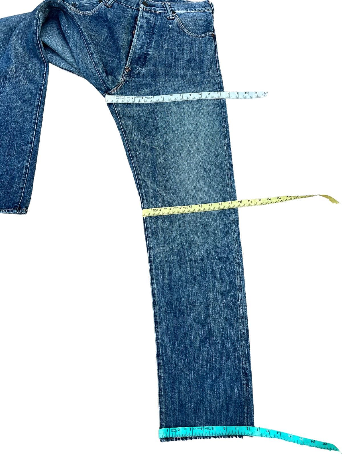 Evisu Vintage Evisu Yamane TATEOTI Faded Blue Denim Selvedge Jeans Size US 31 - 4 Thumbnail