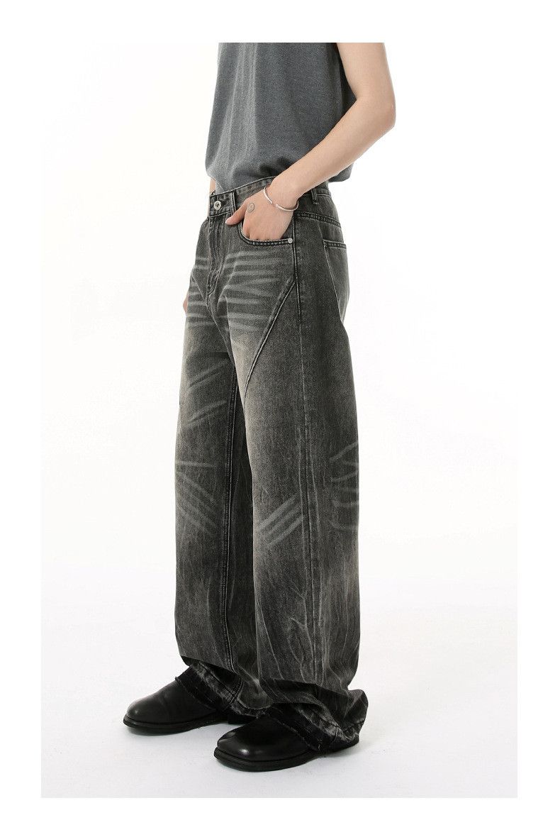 Japanese Brand × Jean American washed whisker scimitar wide-leg vintage jeans Size US 32 / EU 48 - 4 Thumbnail