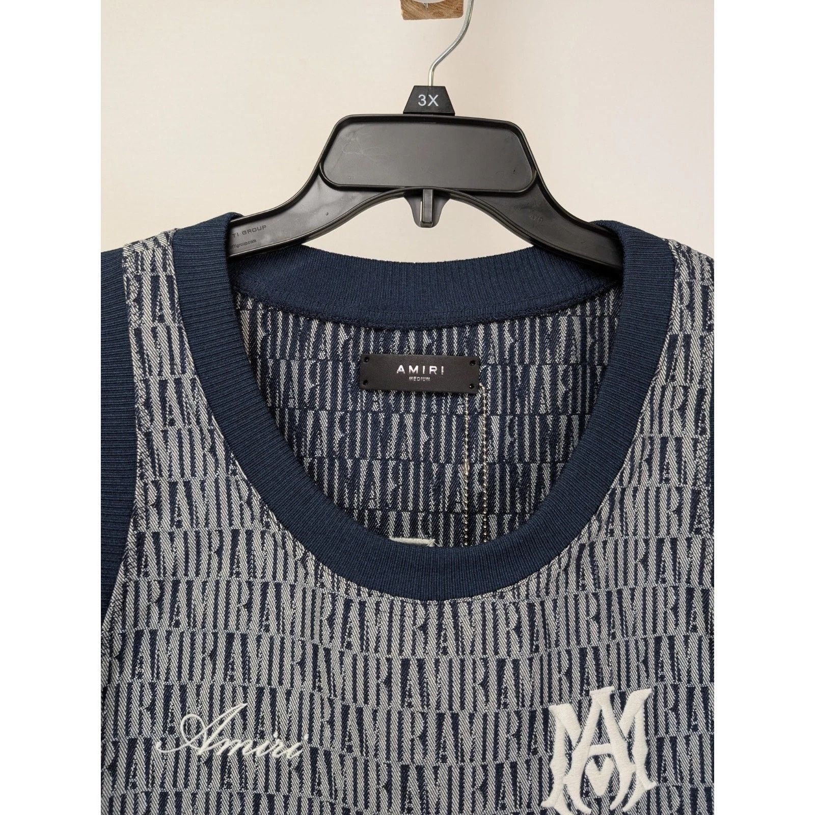 Amiri o1rshd1 Jacquard BBall Jersey Top Tank in Washed Indigo Size US L / EU 52-54 / 3 - 3 Thumbnail