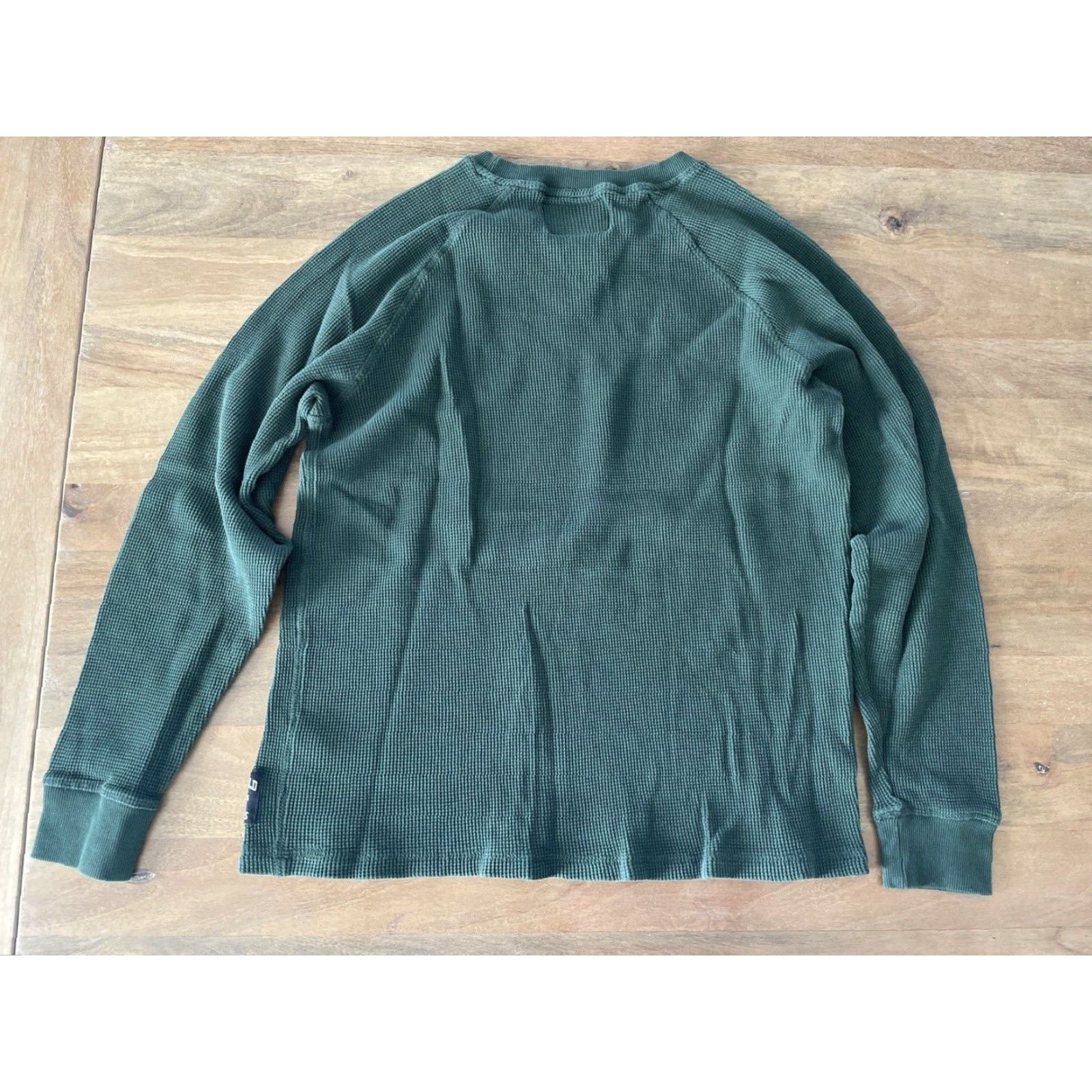 Vintage Stronghold LA Green Waffle Knit Thermal Long Sleeve Shirt Mens M Casual Size US M / EU 48-50 / 2 - 2 Thumbnail