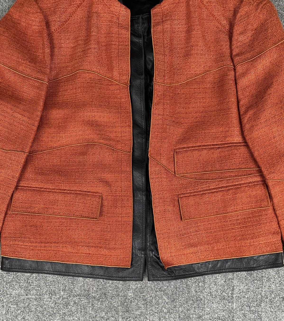 Proenza Schouler Proenza Schouler - Leather Trimmed Tweed Canvas Jacket Size XS / US 0-2 / IT 36-38 - 6 Thumbnail