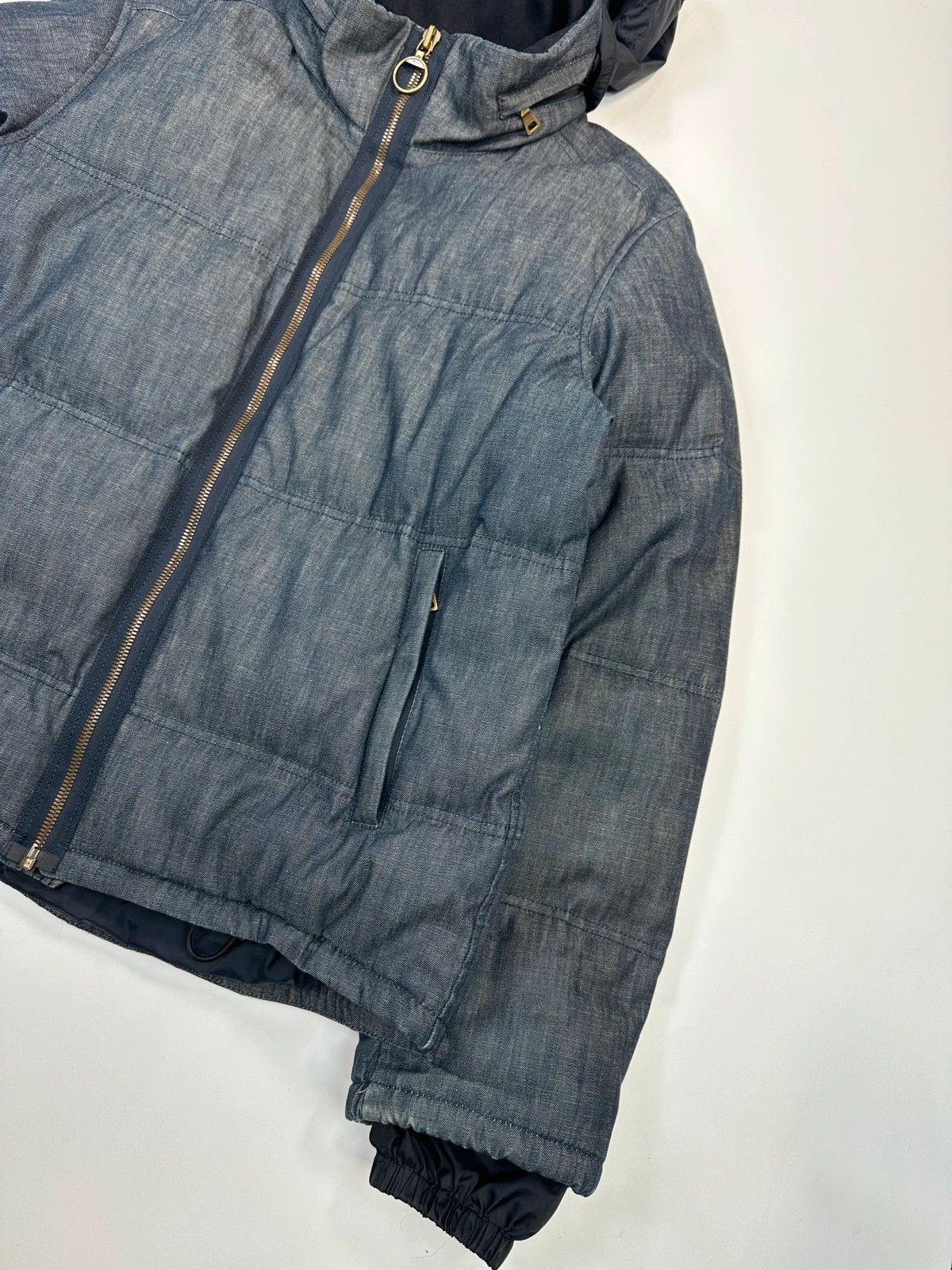 Prada Prada Sport FW04 Denim Blue Hybrid Down Puffer Hooded Jacket Size US L / EU 52-54 / 3 - 4 Thumbnail