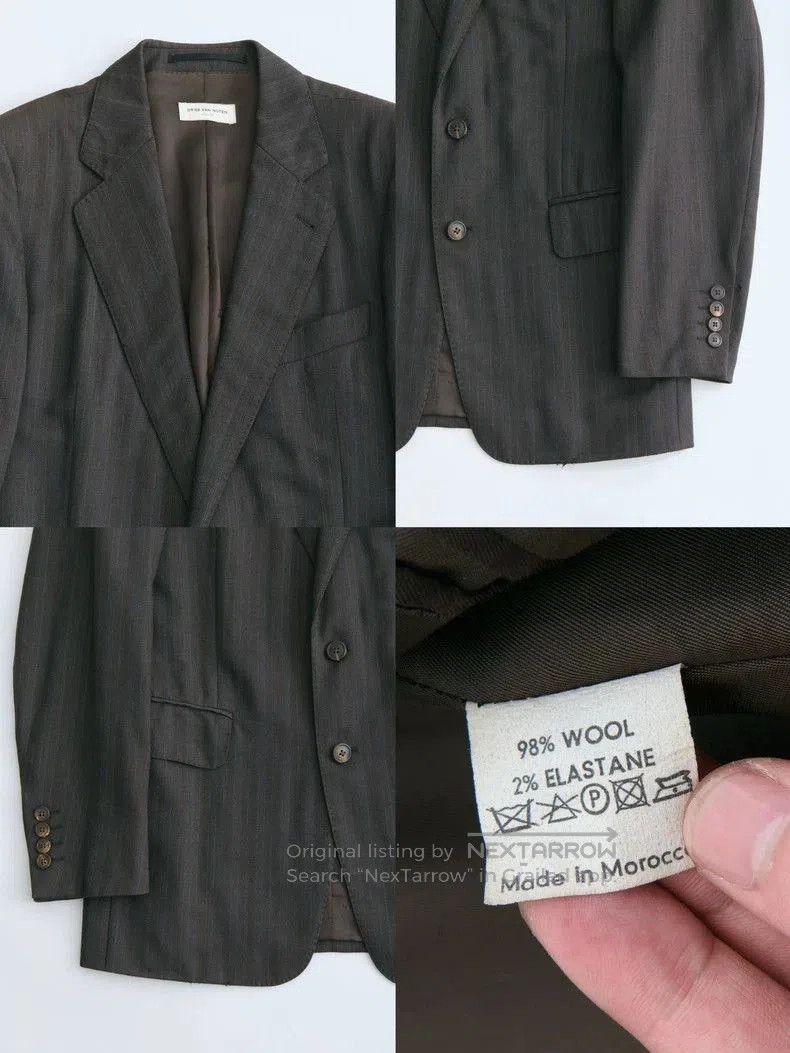 Dries Van Noten Dries Van Noten Brown Wool Stripe Blazer. Size US XS / EU 42 / 0 - 3 Thumbnail