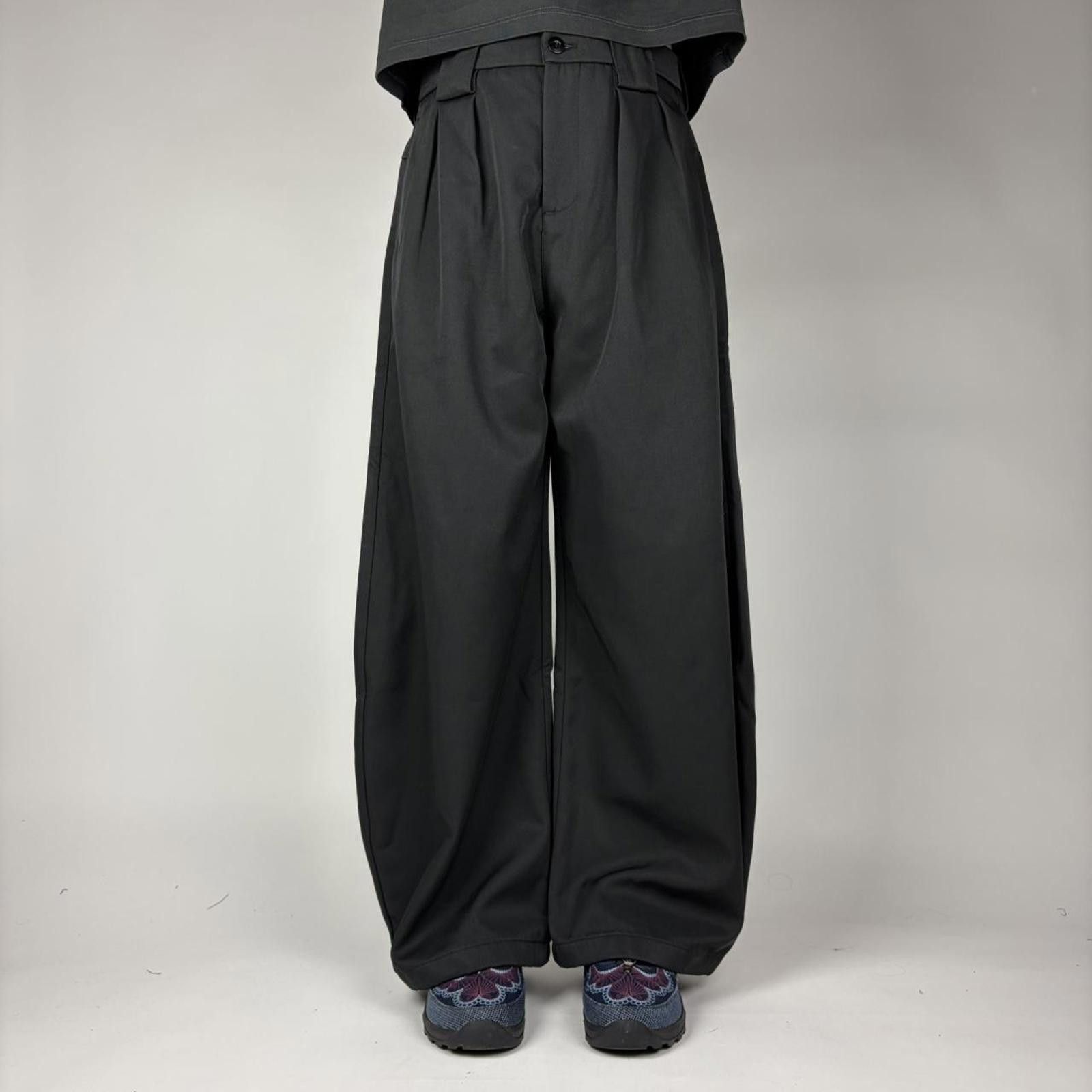 Other Black Double Tuck Wide Leg Black Trousers Size US 32 / EU 48 - 1 Thumbnail