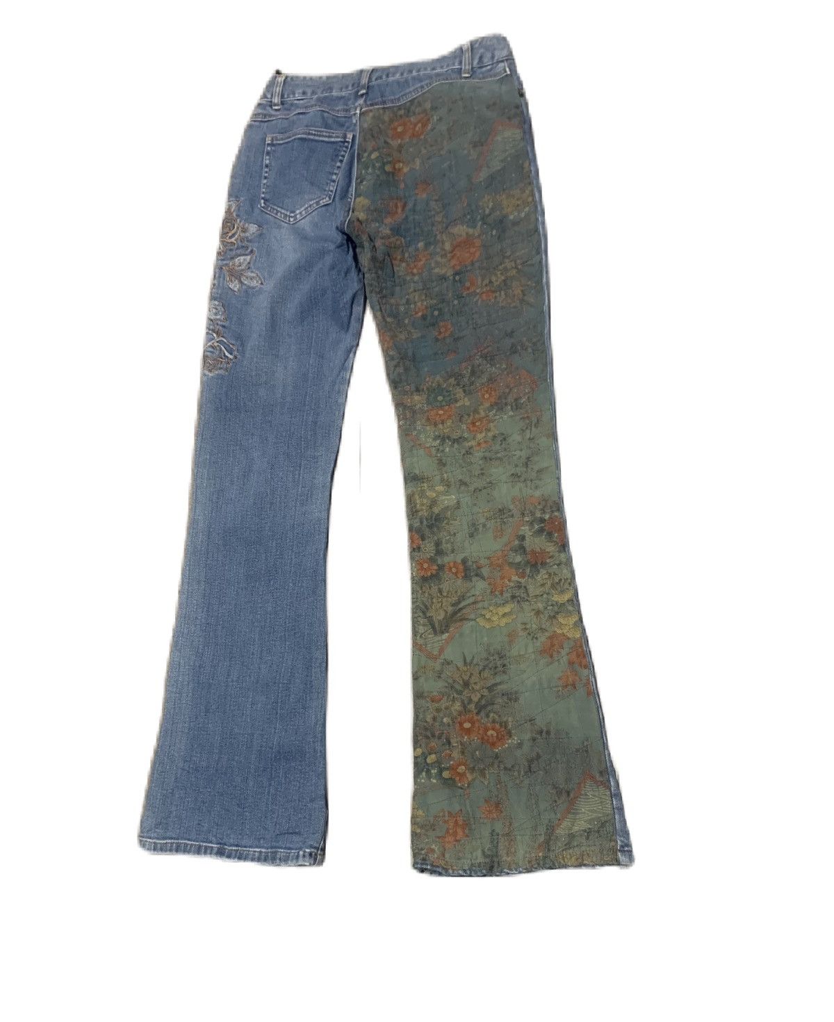 Le Grande Bleu (L.G.B.) Vintage 90s Patchwork Flare Bell Bottom Bootcut Jeans Size US 27 - 3 Thumbnail