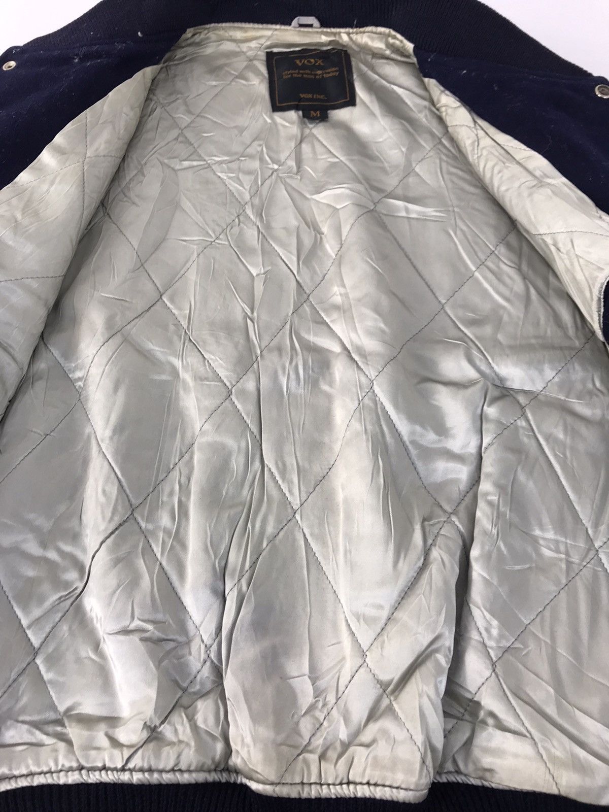 Vintage VOX Simple Varsity Jacket Wool Sleeve Quilted Padded Inner Size US M / EU 48-50 / 2 - 5 Thumbnail