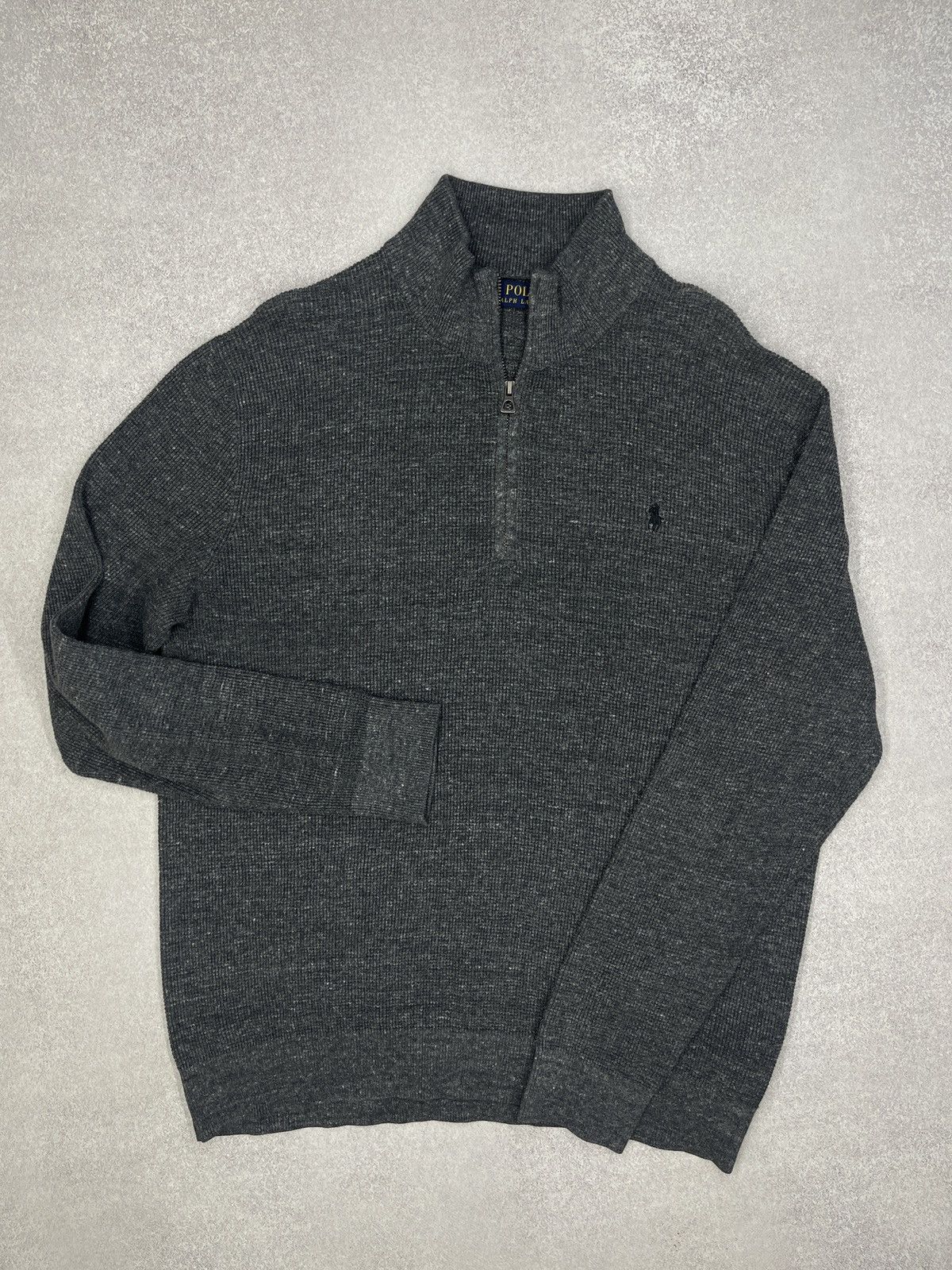 Polo Ralph Lauren Mens Polo Ralph Lauren Half Zip 1/4 Grey Pullover Y2K Rugby Size US L / EU 52-54 / 3 - 2 Thumbnail