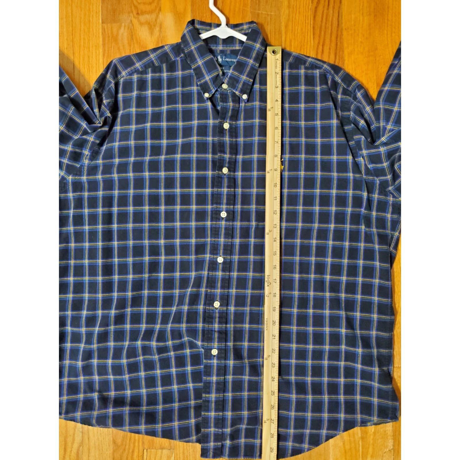 Ralph Lauren Ralph Lauren Men's Blake Shirt Button-Up Regular 100% Cotton Navy Plaid Large Long Sleeve Button-Down Collared Logo Casual Travel"} Size US L / EU 52-54 / 3 - 7 Thumbnail
