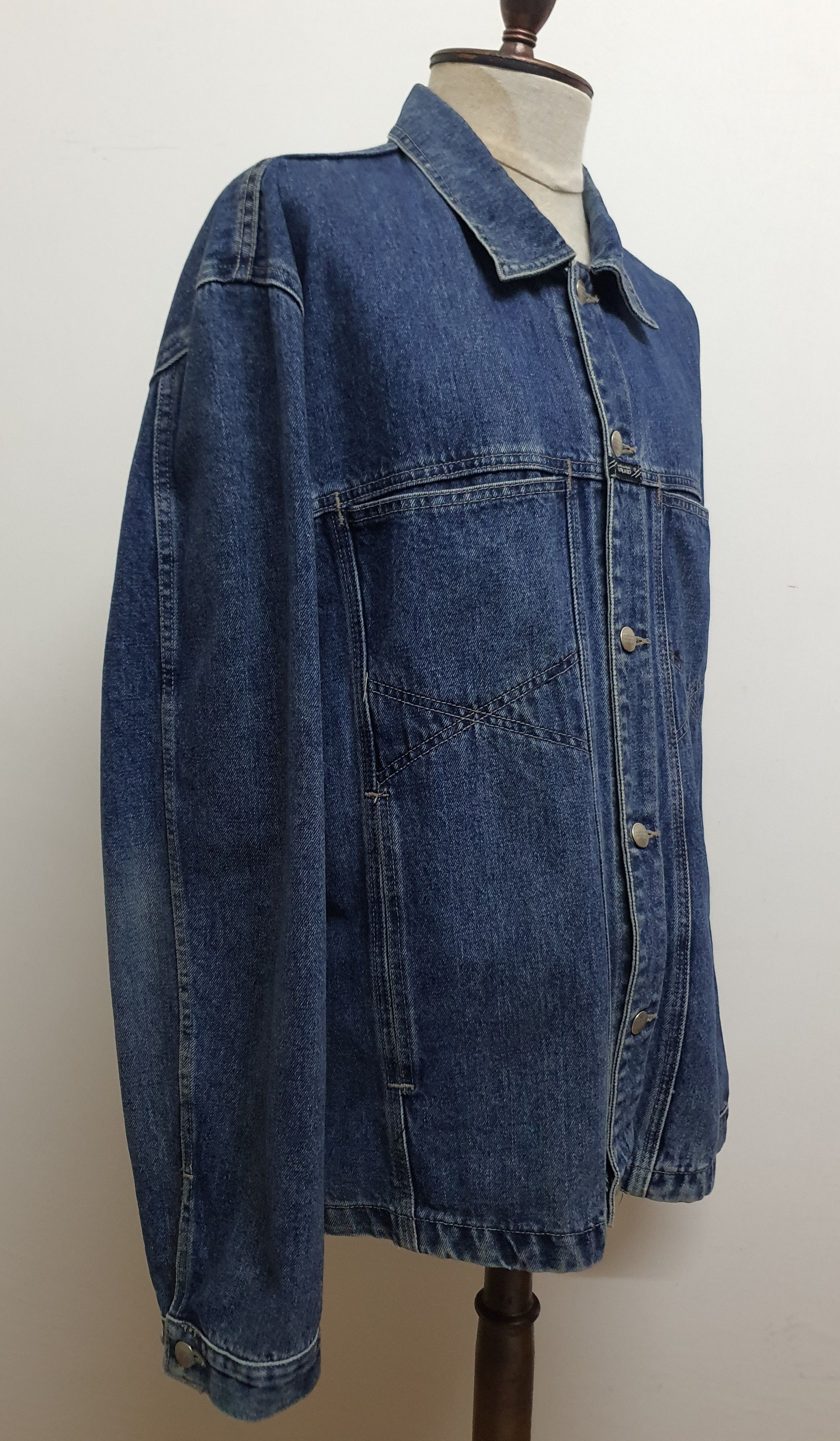 Marithe + Francois Girbaud MARITHE FRANCOIS GIRBOUD Blue Denim Jacket, XL. Size US XL / EU 56 / 4 - 5 Thumbnail
