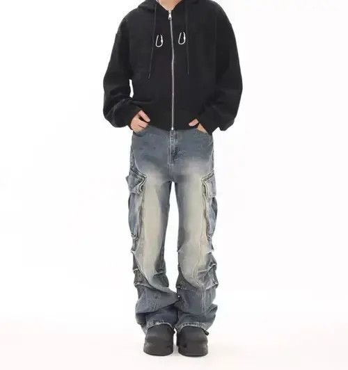 VIBE Vintage washed distressed side pocket rare jeans Size US 32 / EU 48 - 1 Thumbnail