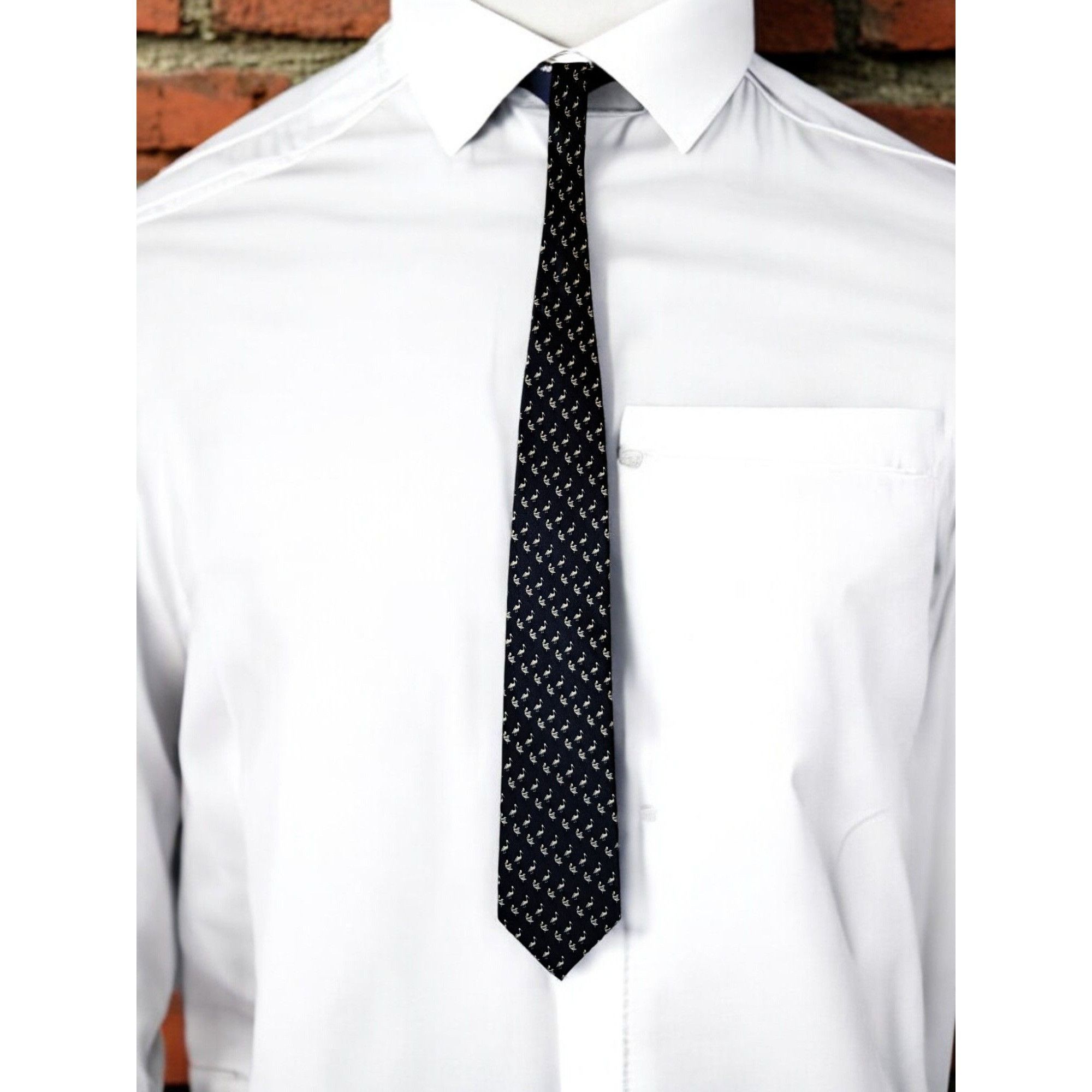 Other St. Loren Made In Italy 100% Silk Navy Blue with White Pelic Size ONE SIZE - 1 Thumbnail