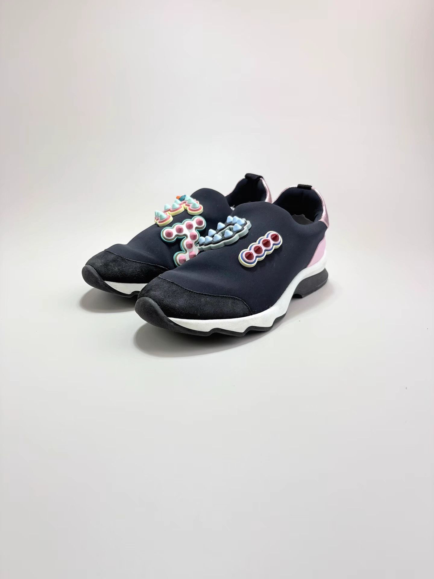 Fendi FENDI Black Slip-On Sneakers K1 Size US 7 / IT 37 - 1 Thumbnail
