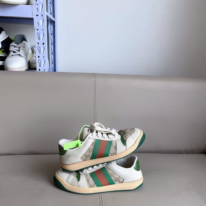 Gucci Gucci Screener Green Leather Low-top Sneakers - Size US 8 / EU 41 - 6 Thumbnail