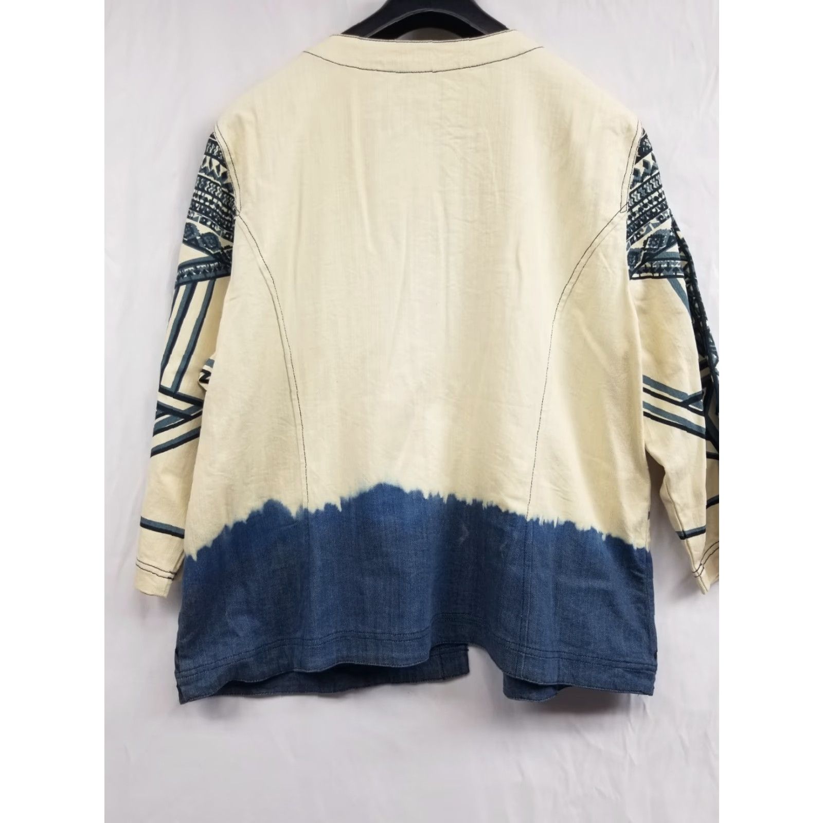 Vintage Chico's Cardigan Women Blue Denim Cotton Beaded Accent Open Front Size 4 Long Sleeve Size S / US 4 / IT 40 - 2 Thumbnail