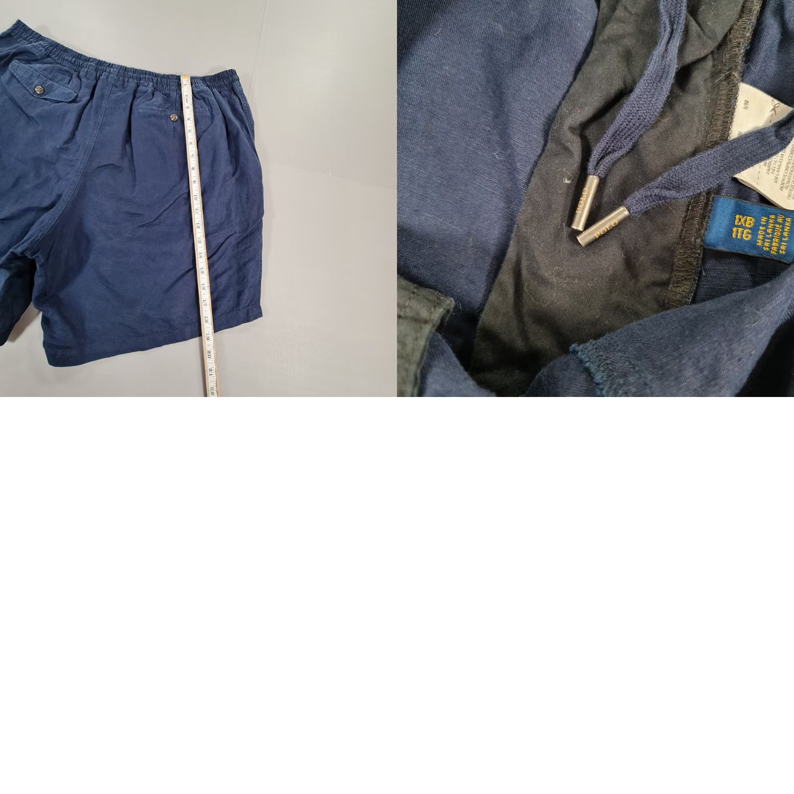 Polo Ralph Lauren Polo Ralph Lauren Mens Shorts Navy Blue Linen Summer Drawstring W40 Regular Flat Front 4 Pocket Holiday Mens Size US L / EU 52-54 / 3 - 8 Thumbnail