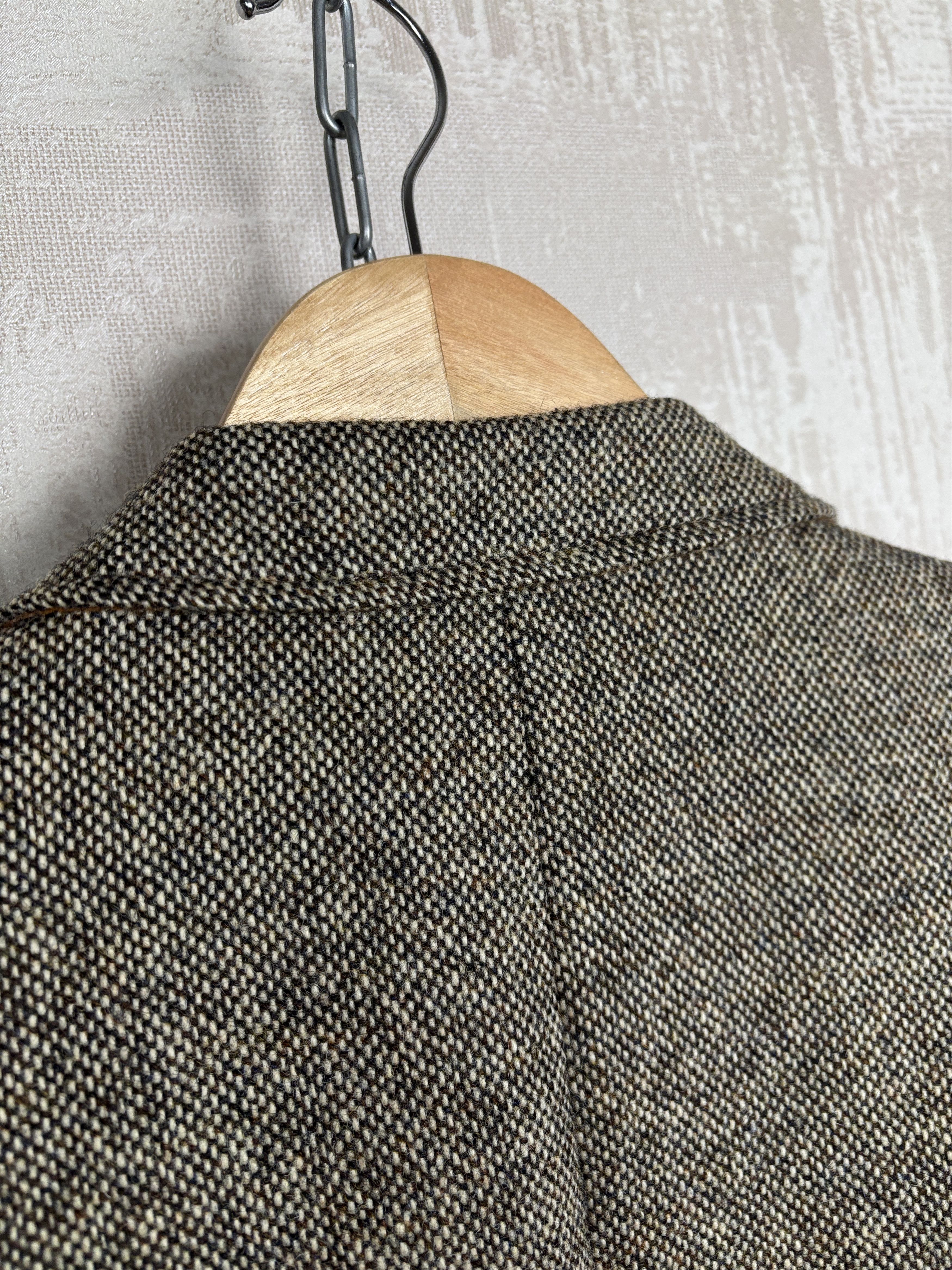 H&M H&M Moon Tweed Wool Blazer Brown Melange Elbow Pads Size 40R - 20 Thumbnail