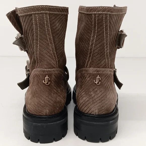 Jimmy Choo Jimmy Choo Youth II Corduroy Clay Suede Moto Boots - EU36.5 Size US 6.5 / IT 36.5 - 13 Thumbnail