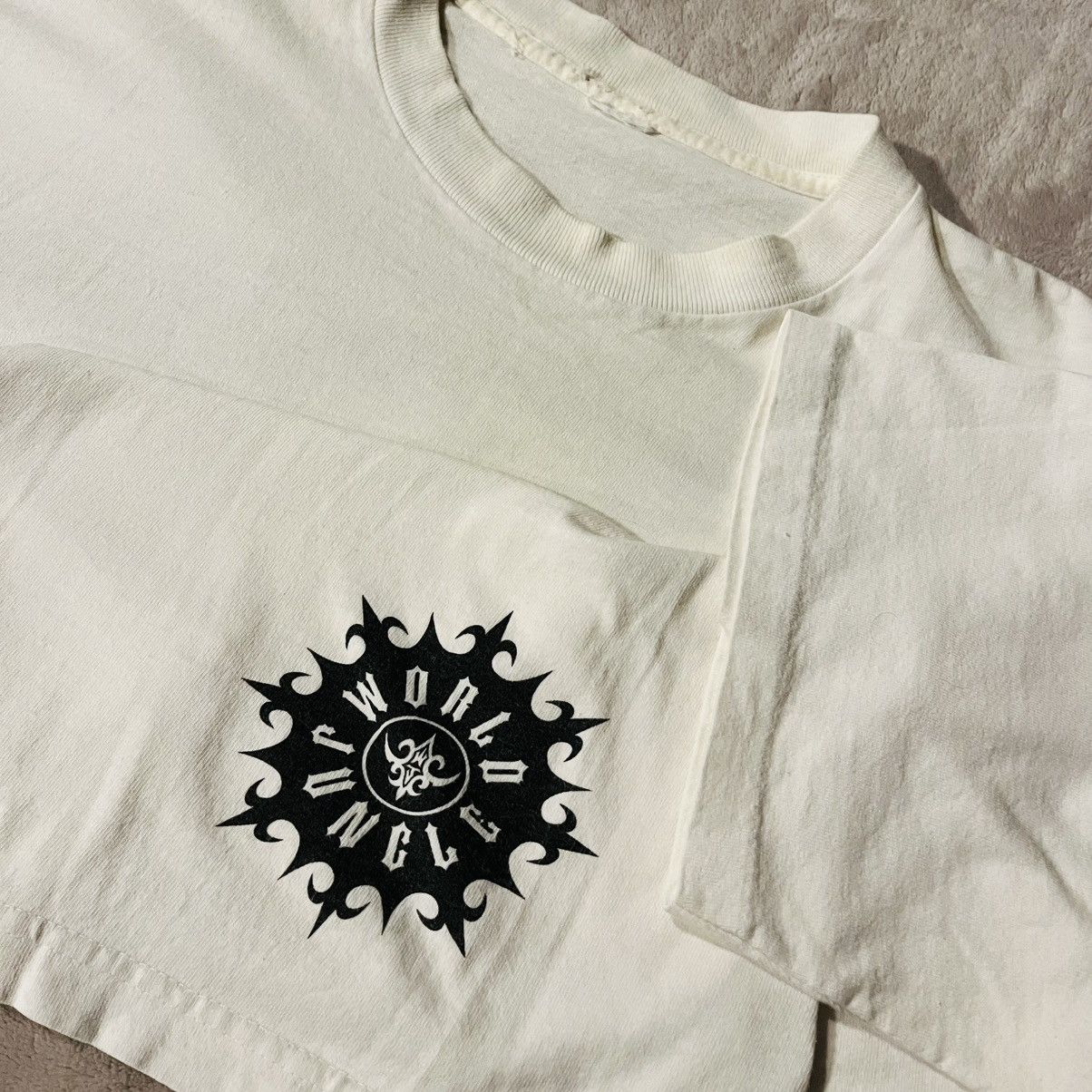 Vintage Vintage 90s World Jungle Grindin’ Skateboard White T-Shirt L Size US L / EU 52-54 / 3 - 3 Thumbnail